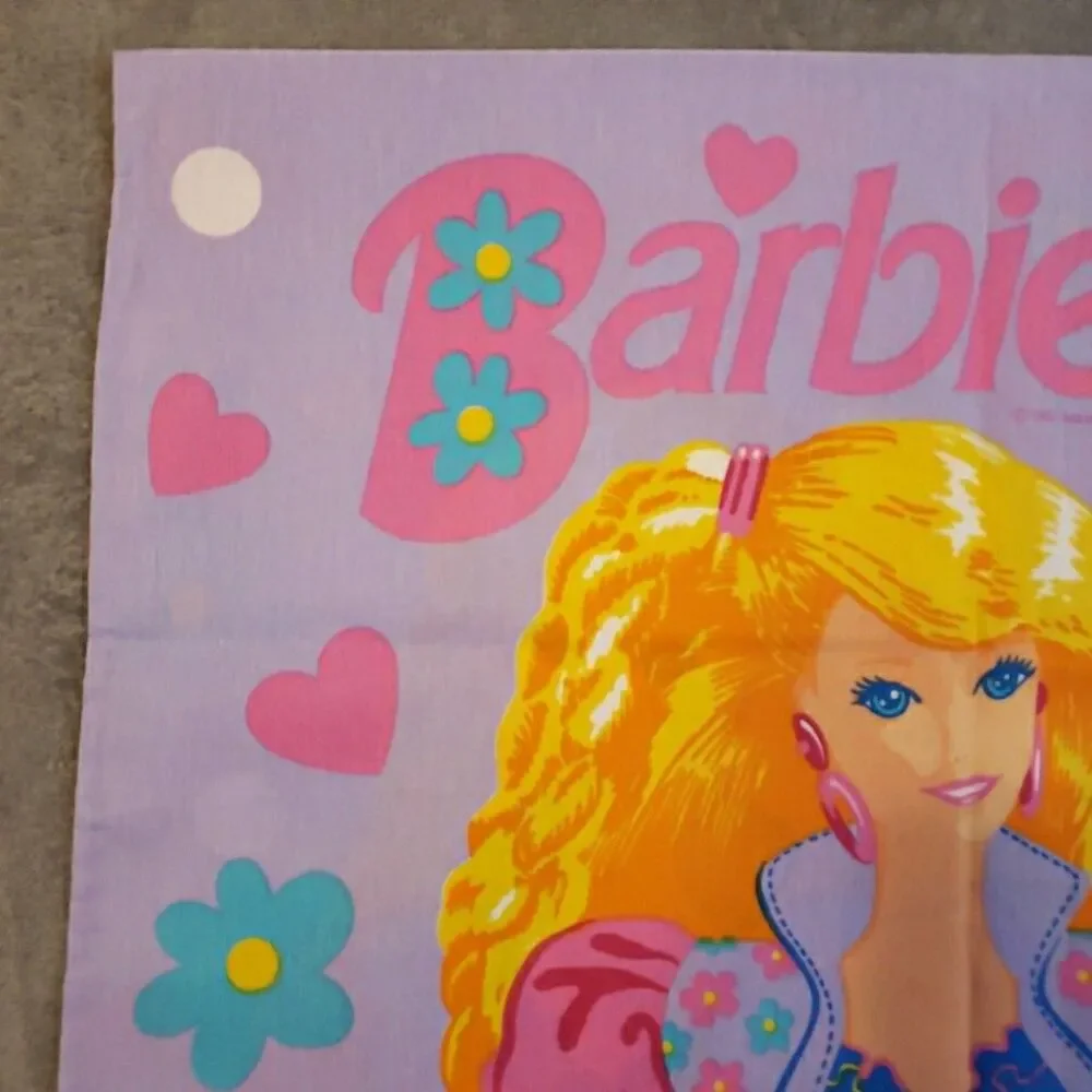 VTG Barbie Standard Pillowcase & Valance Set Mattel 1991 JP Stevens Bedroom